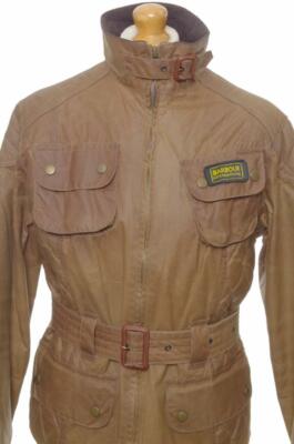 WARM BARBOUR INTERNATIONAL BIKER WAXED jacket UK12 US8 EU38
