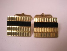 Black Bar  Gold Tone Quality Vintage Cuff Links simple design
