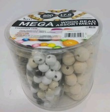 Cousin DIY Mega Wood Bead Assortment, 500 Pieces,