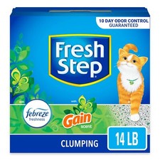 Fresh Step Clumping Cat Litter with Febreze Gain Scent, Long Lasting Odor Con...