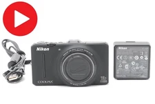 ⏯️ [ NEAR MINT ] Nikon Coolpix S9300 Digital Camera Black 16.0MP From JAPAN