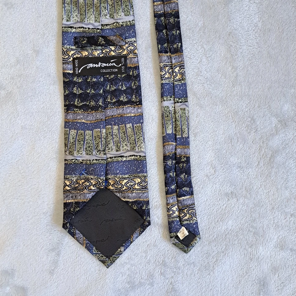 Antonia Collection мужской галстук из 100% шелка дизайнерский узор ручная работа - Изображение 4 из 4