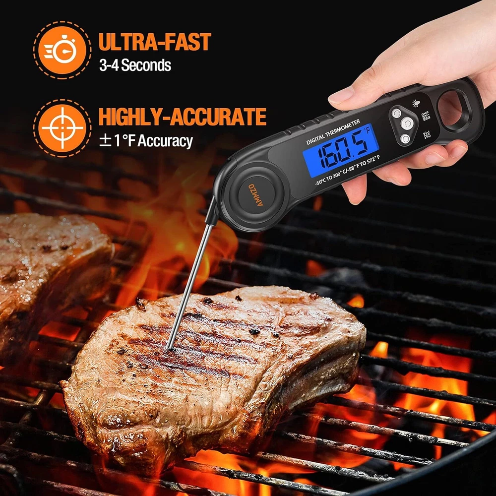 Meat Thermometer Digital Candy Food Instant Read Waterproof Backlight Cooking