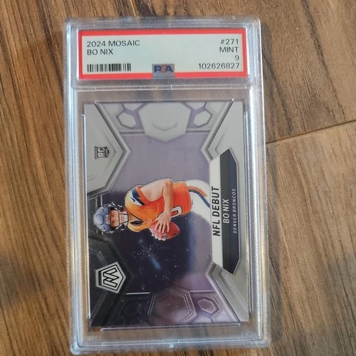 2024 Panini Mosaic #271 Bo Nix Rookie Card PSA 💪🏽 MINT Denver Broncos RC