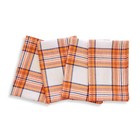 Solino Home Linen Dinner Napkins Set of 4 for Fall, Thankgiving - Orange Plaid