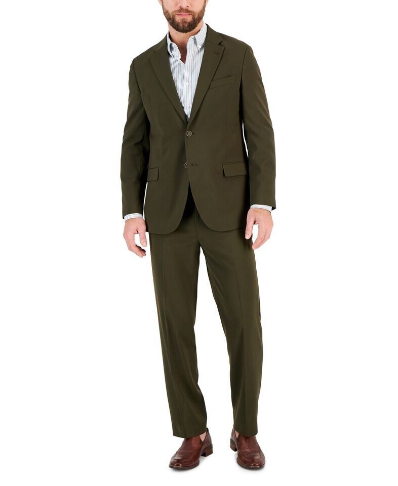 Nautica Gaff Olive Stretch Modern fit 2PCE Suit 42 R - 36 X 31 NEW $295 NAF4452