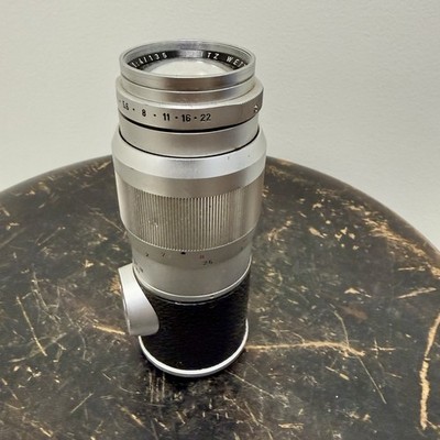 Vintage Leica Leitz Wetzlar Elmar 135mm f/4 Telephoto Camera Lens