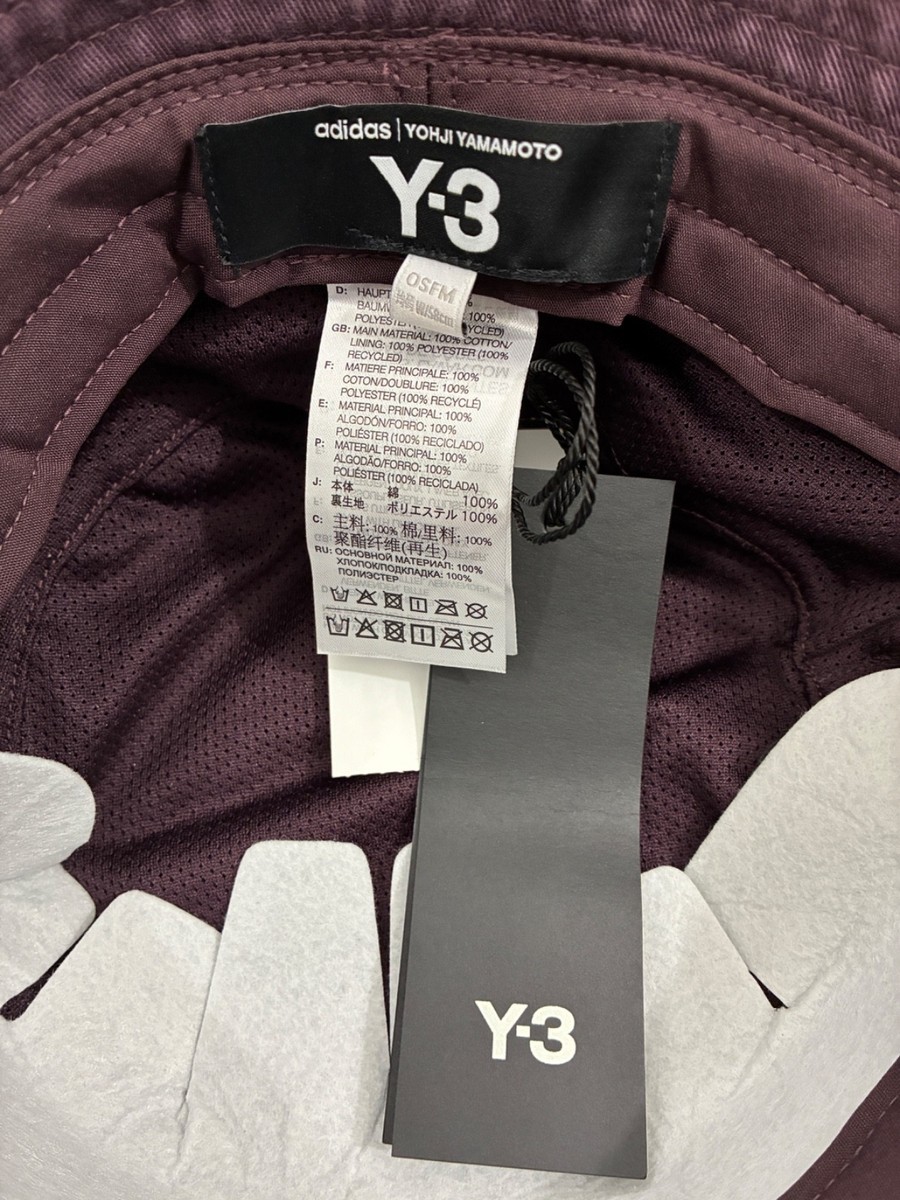 Adidas Y-3 Yohji Yamamoto Burgundy Logo Bucket Hat KB5816 Streetwear NWT OSFM s-l1200.jpg main image 4