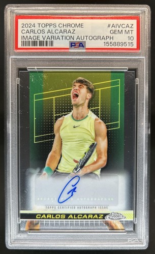 2024 Topps Chrome Carlos Alcaraz Image Variation Auto #AIV-CAZ PSA 10 GEM MINT