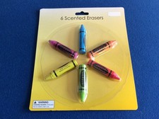 Erasers for kids school supplies :  scented erasers in fun, bright colors 6 ct