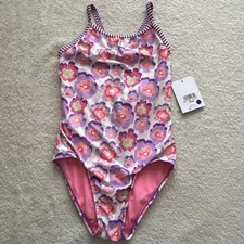 NWT Women's Size 30 Dolfin Uglies Print V-Back One Piece Swimsuit DS0510