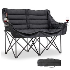 Sunyrisy Foldable Twin Camping Sofa 550lbsportable Loveseat With Cup Holders