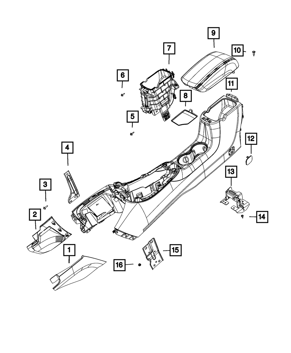 Genuine Mopar Console Armrest 5zk071x9ab
