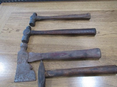 OLD VINTAGE  BALLPEEN HAMMERS  CHISEL POINT,  AX /  PLUMB AND KLEIN MIXED LOT