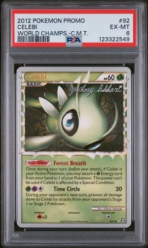 2012 POKEMON WORLD CHAMPIONSHIPS PROMO C.M.T. #92 CELEBI PSA 6
