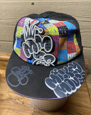 Disney Parks Mickey Mouse Graffiti Hat Flat Bill Flex Fit Adult Spandex Cap