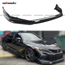 4Pc Yofer V3 Style Gloss Black Front Bumper Lip Splitter For 2022-24 Honda Civic
