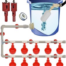 Complete Set Pipeline Automatic Chicken Nipple Waterer Cups And 1/2" Pvc Tee Fit