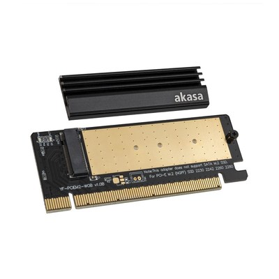 5x Akasa M.2 PCIe Adapter mit Kühler - schwarz