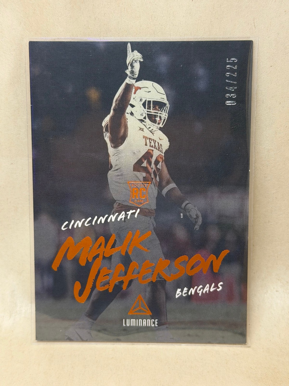 2018 Panini Luminance #163 Malik Jefferson Orange #/225