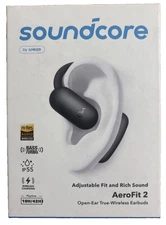 NEW Soundcore AeroFit 2 Open-Ear Wireless Bluetooth Adjustable Ear Hooks - Black