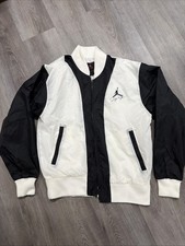 Jordan Jacket Men Size S Flight MVP FB7032-133 Black White Back Spellout