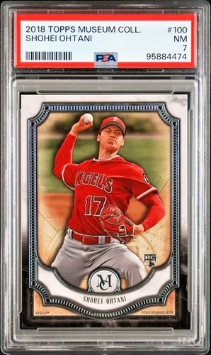 2018 Topps Museum Collection Rookies #100 Shohei Ohtani RC SP LAD #17 MVP PSA 7