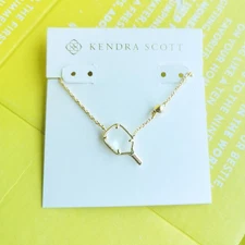 Kendra Scott Pickleball Ivory Mother-of-Pearl Pendant Necklace - Gold