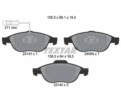 TEXTAR Bremsbelagsatz Scheibenbremse Vorderachse für Alfa Romeo 2314101 - Bild 1 von 2