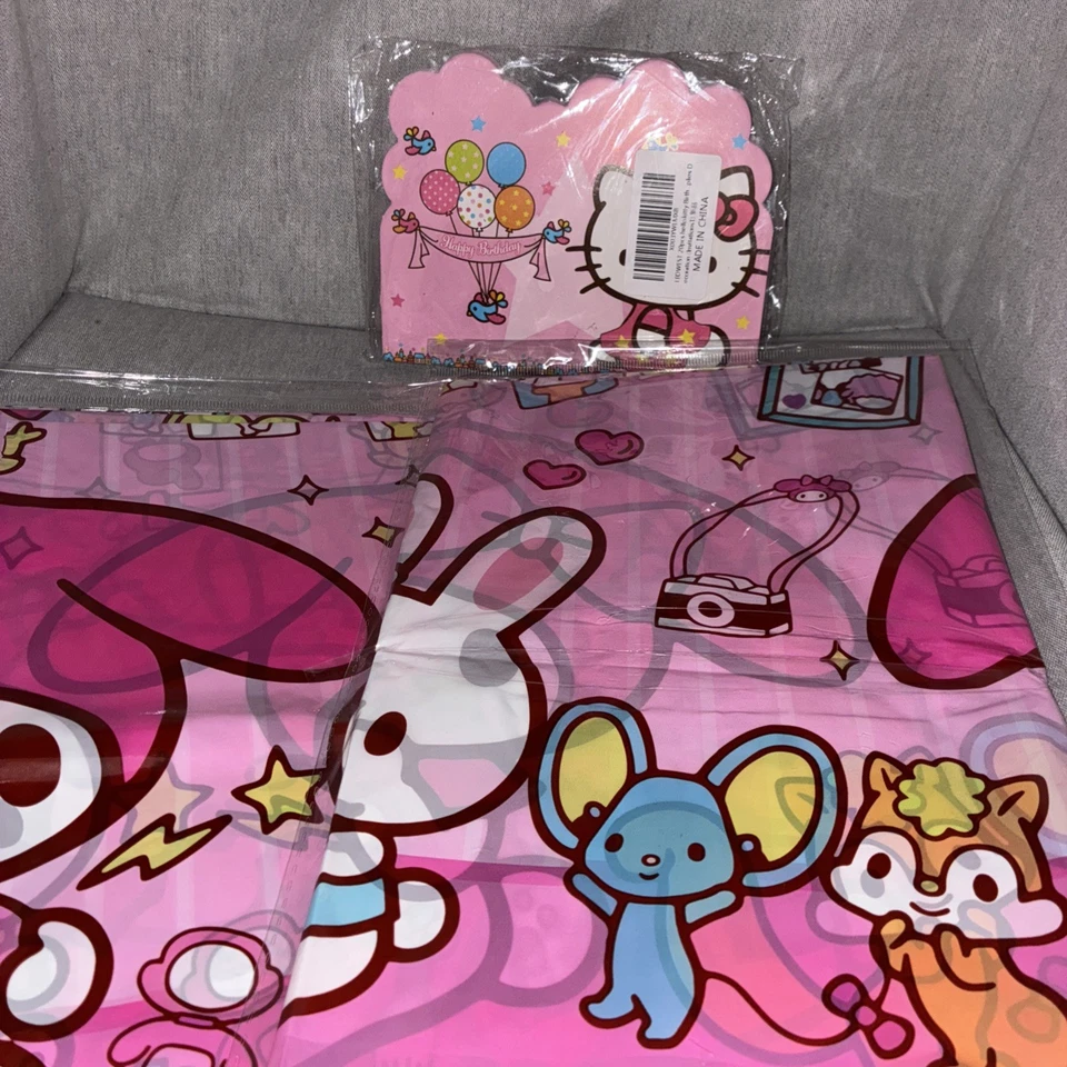 Hello Kitty 20-Invitaciones de Cumpleaños y 2 Fundas de Mesa-Sin Sobres Foto 2 de 4