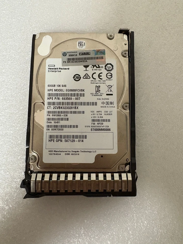 HP 652583-B21 653957-001 600GB 10K 2,5" SAS 6Gb/s SC ENT HDD Festplatte