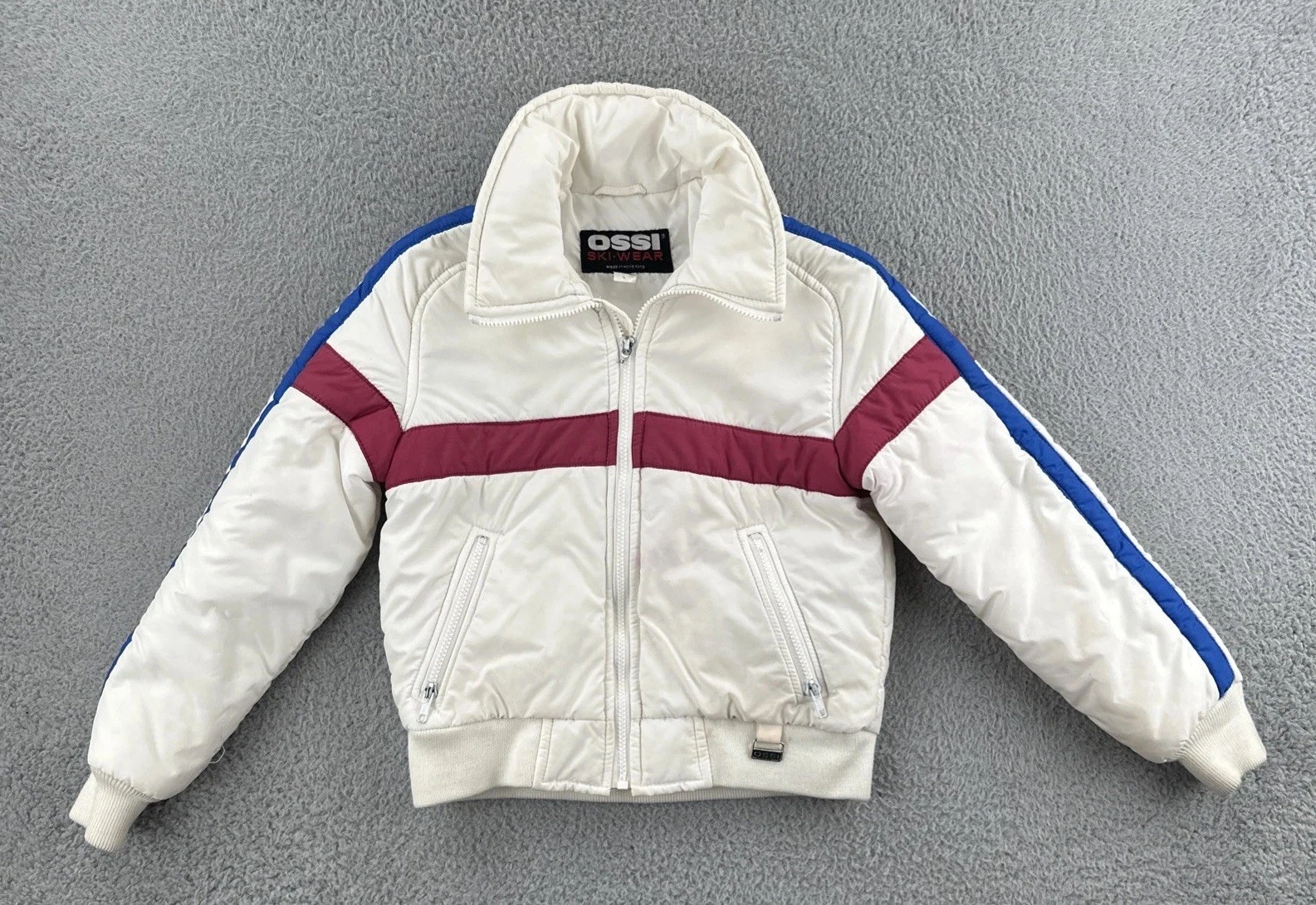 Vintage OSSI SKI WEAR Juniors Large Zip Up Ski Snow Jacket 80s 90s