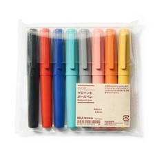 Muji Compact Gel Ink Ballpoint Pen 8-Color Set Japan import