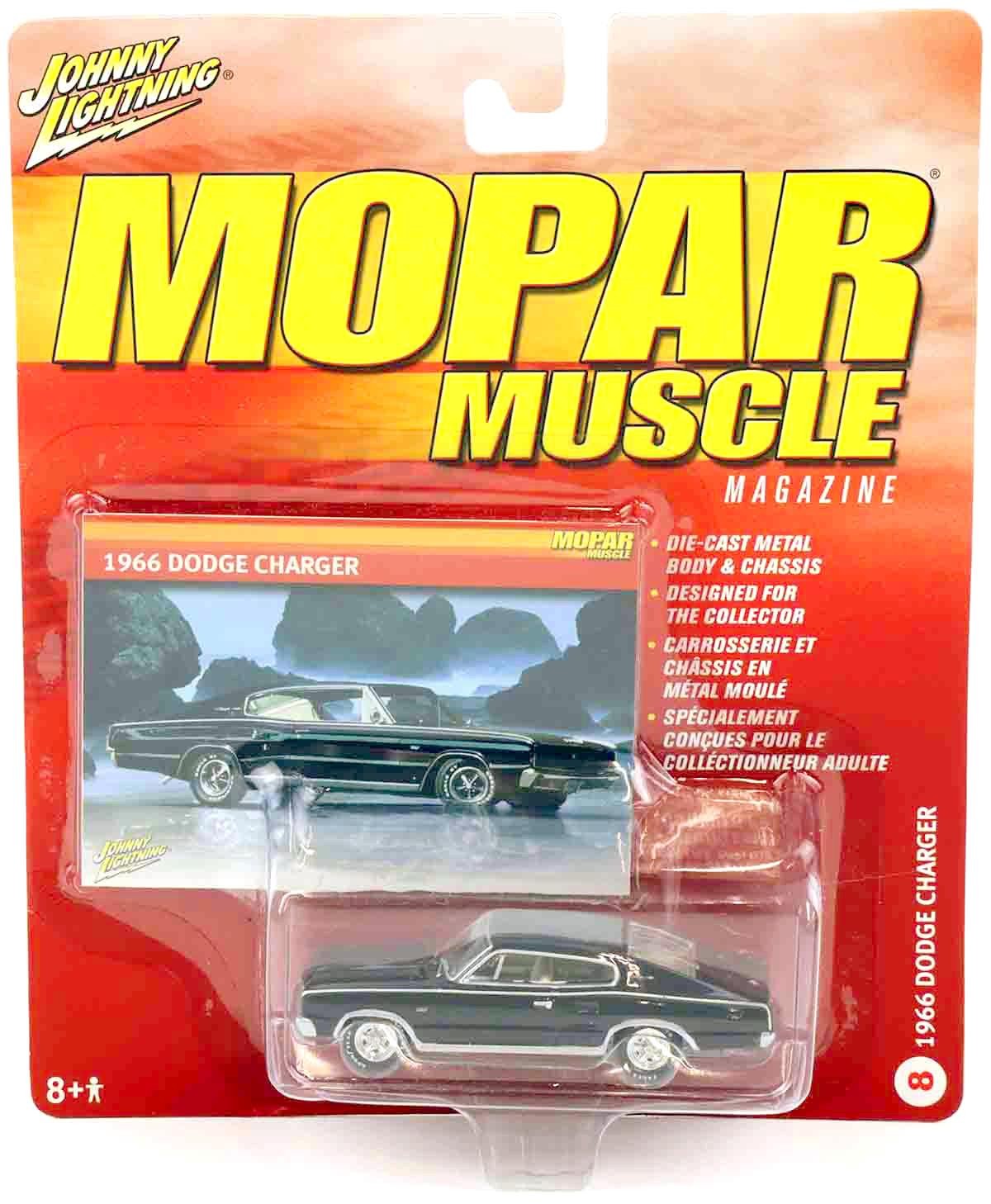 1:64 Johnny Lightning 1966 Dodge Charger Black MOPAR Muscle