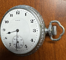 Deco Antique Elgin 17J Pocket Watch Grade 386 Size 16s 1922 RUNS read