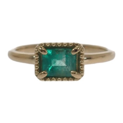 Designer Jewelry Emerald Ring 18K Gold Green Emerald US 6.5 Women's ISY