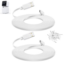 10 Ft Cable for WYZE Cam Pan V3 Camera, Long Micro USB Flat Power Cord, 90 Degre