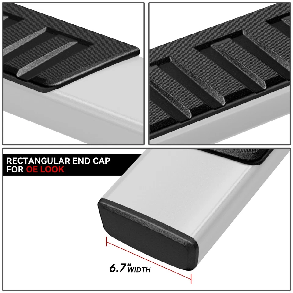 适用于 2007 - 2019 年 Silverado/Sierra Crew Cab 6 英寸踏板 Nerf 杆跑步板 铬 — 第 3/4 张图片