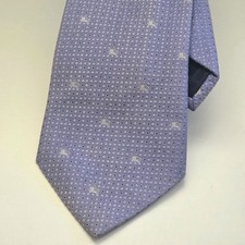 Burberry London 100 Silk Tie Made in Italy Light Blue Rocking Horse