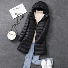 Women's Down Coat Long Warm Winter Puffer Parka Jacket with Detachable Hood