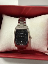 Pulsar Womens Quartz Square Black Dial Stainless Steel Wristwatch