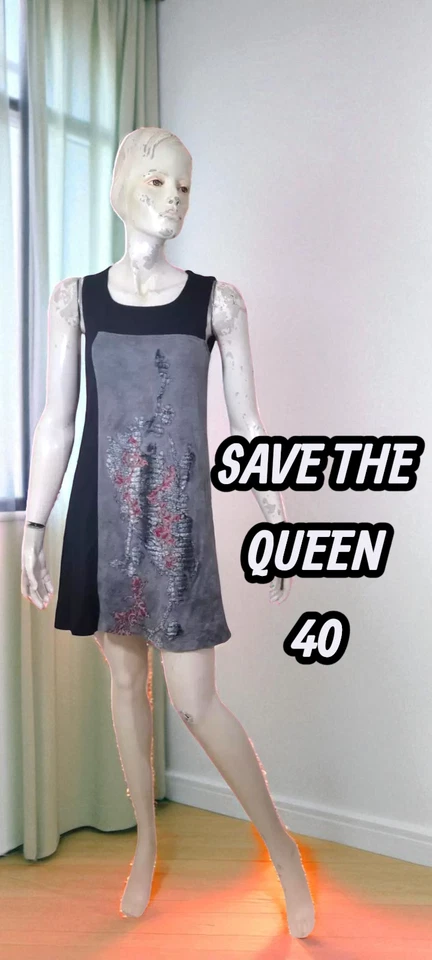 Save The Queen dégriffé Taille 40 robe doublée sans manches noir et grise - Photo 1/4