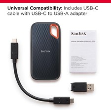 SanDisk 8TB Extreme Portable SSD - Up to 1050MB/s, USB-C, USB 3.2 Gen 2, IP65 Wa
