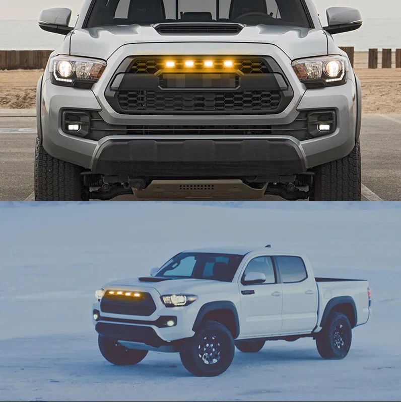 Grille LED Lights Smoked Lens Front Amber Light For Toyota Tacoma Tundra Raptor - Image 4 of 4