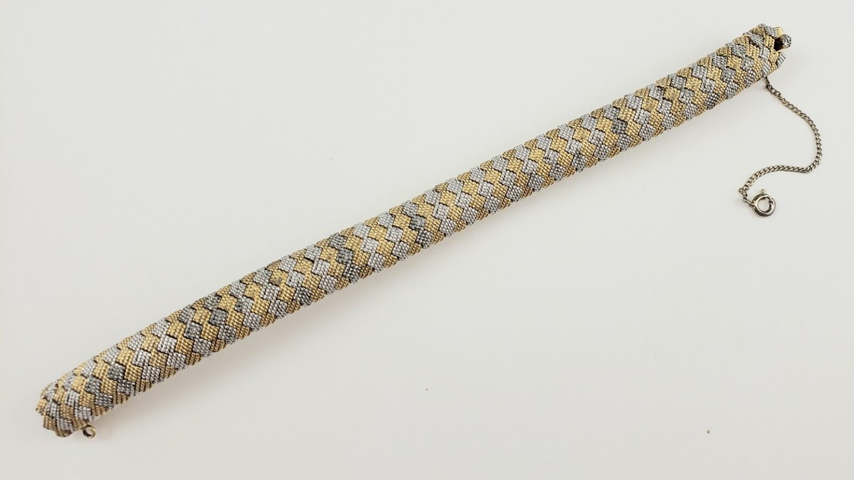 Ciner ブレスレット Vintage Signed CINER Silver & Gold Bracelet 7