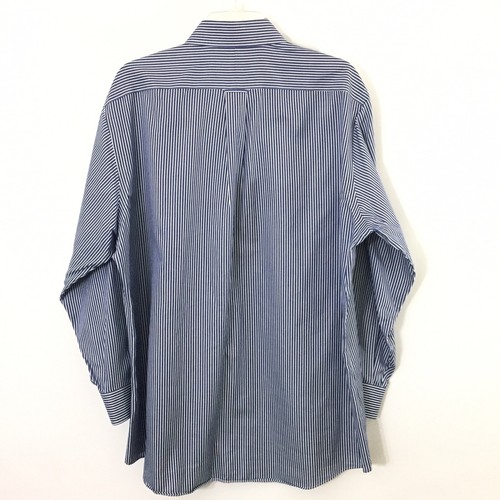 Kirkland Signature Shirt Mens 16.5 Blue Striped Long Sleeve Up - Picture 6 of 7
