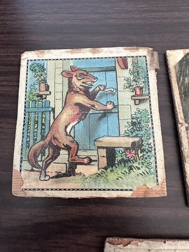 c1890 Antique French Children's Wooden Block Rests Chromo Litho Lot of 11 - Picture 2 of 15