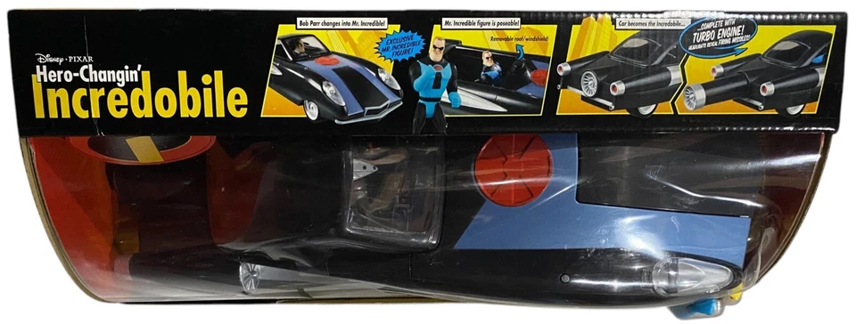 The Incredibles Hero-Changin' Incredobile 带 Mr Incredible 公仔和海报 全新 2003 — 第 2/4 张图片
