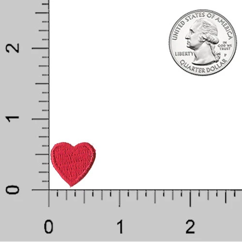 Iron On Tiny Heart Patches (10-Pack) Red, Black, & Gold Heart Patch Applique - Image 2 of 4