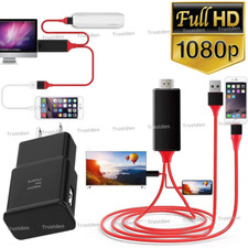 For iPhone 6 8 X 11 12 13 HDMI Mirroring AV Cable Phone to TV HDTV Adapter 1080P